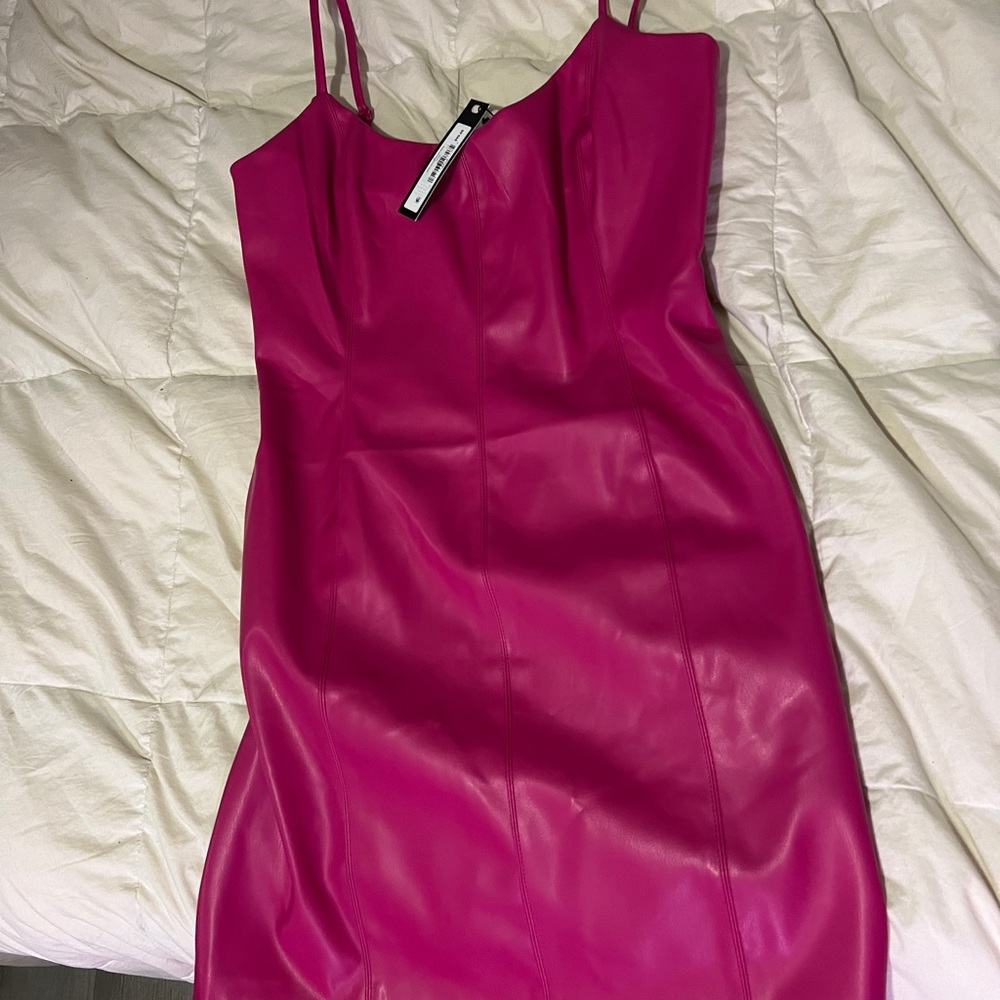 Hot pink vegan leather Steve Madden dress